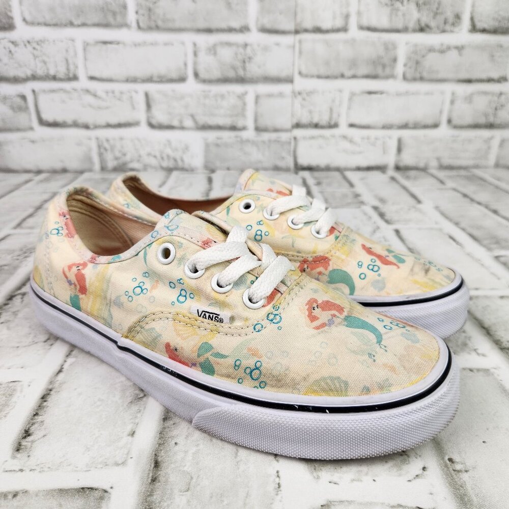 Vans x Disney Little Mermaid Authentic Women's Size 6.5 Ariel Princess Sneakers